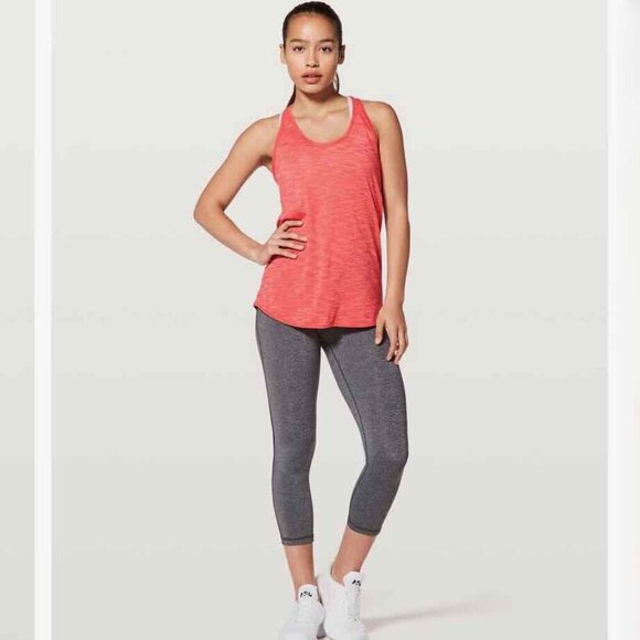 lululemon athletica Tops - Lululemon Heathered Red Orange Essential Tank Top Womens Size 2